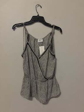 Sienna Sky Animal Print Faux Wrap Peplum Cami Top